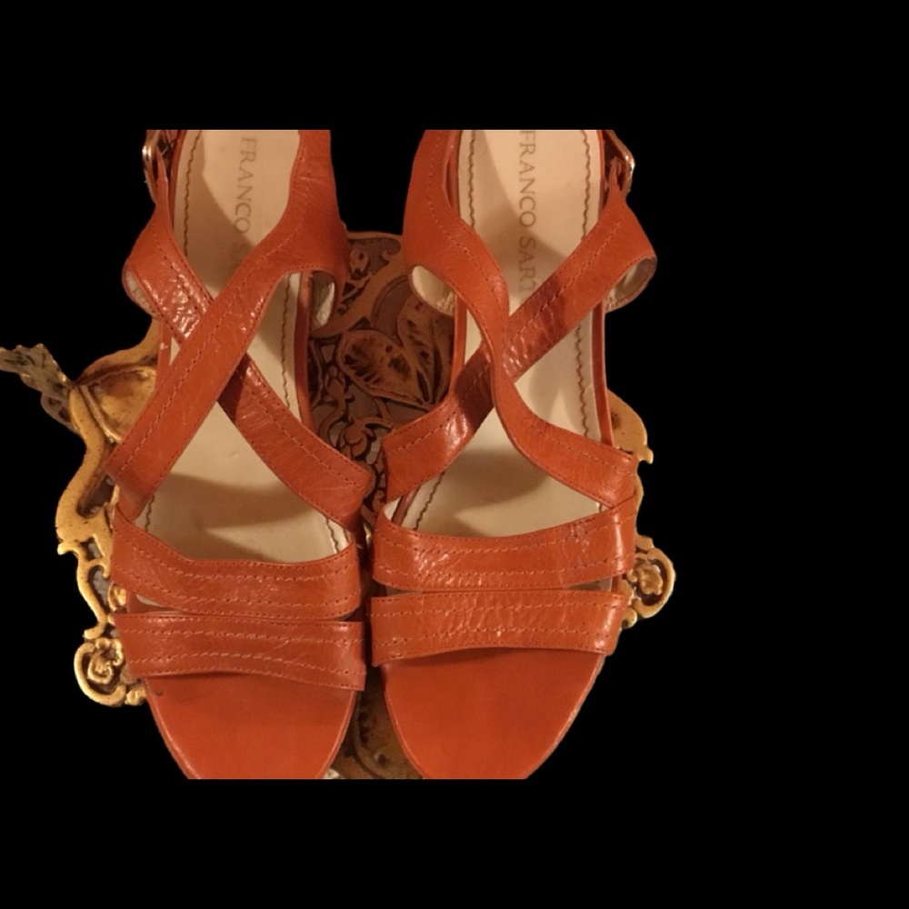 Frank’s Sarto  Cork Heel Sandal